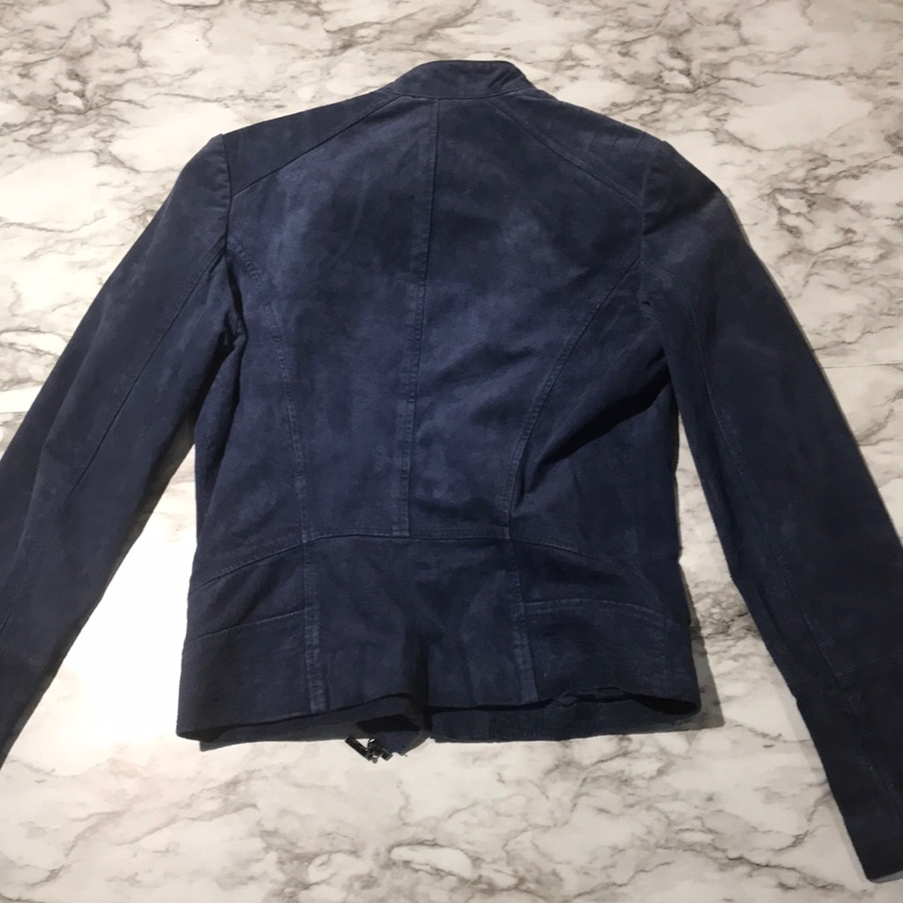 ROYAL BLUE LEATHER SUEDE JACKET - Picture 5 of 7